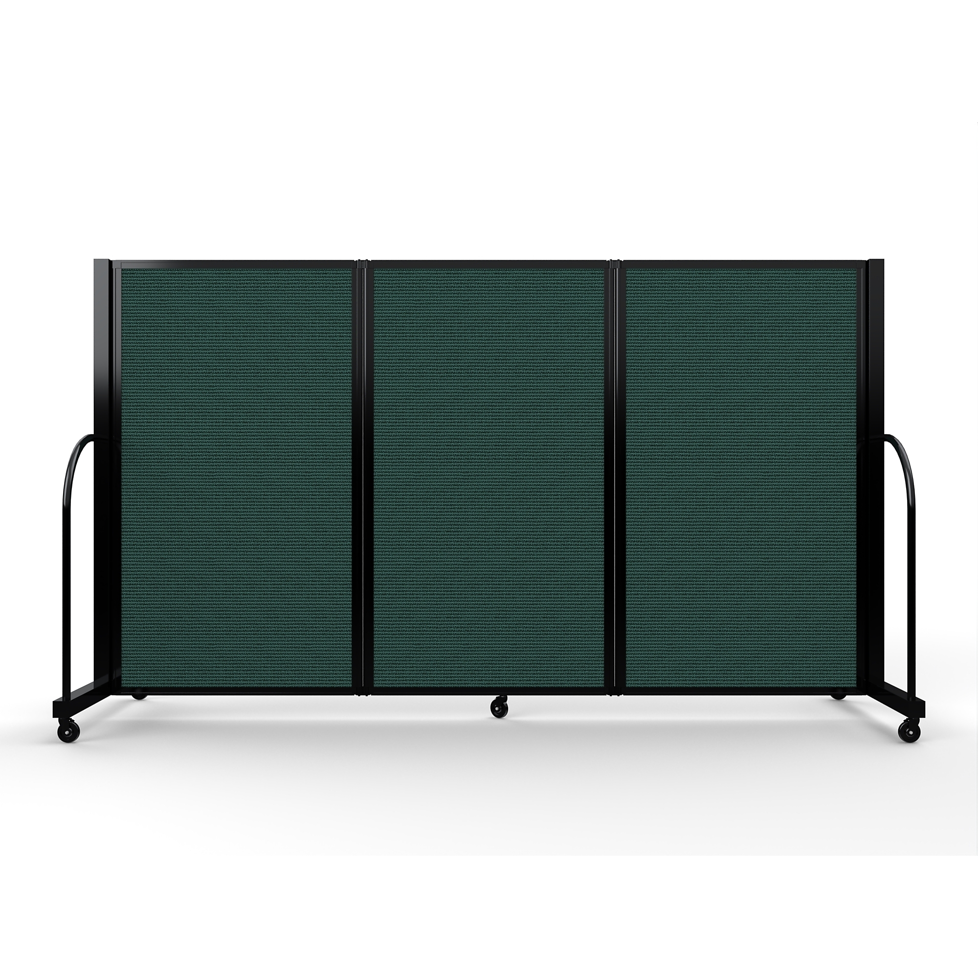 Screenflex Full Motion Divider — 5ft. x 8ft. 7in., Black Frame, Mallard, Model# FSH-503-B-DN